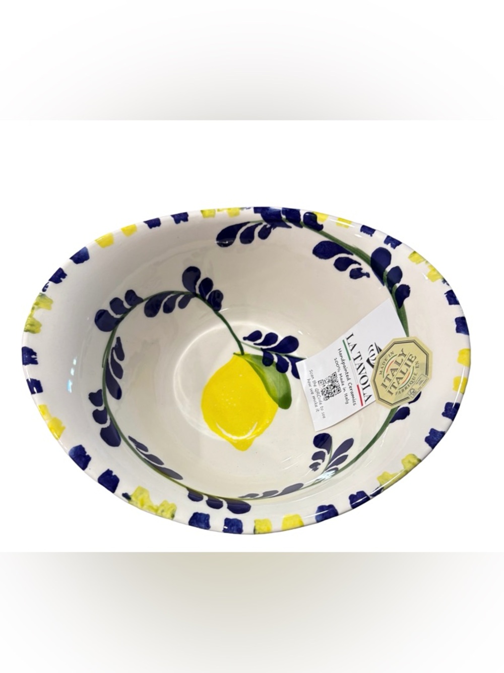 LA TAVOLA BWT hand painted ceramic serving bowl -lemons